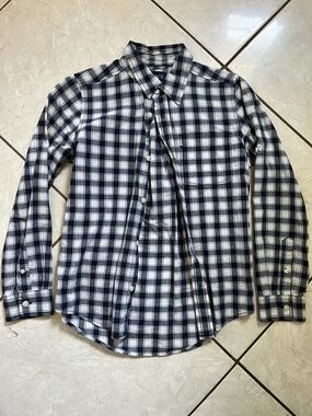 Blue And White Button Up